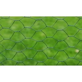 Gard de plasă, verde închis, 1 x 25 m, oțel galvanizat, hexagon, 4 image