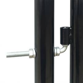 Poartă de gard cu o ușă, negru, 300x175 cm, 3 image