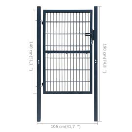 Poartă pentru gard 2d (simplă), gri antracit, 106x190 cm, 7 image