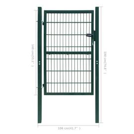 Poartă pentru gard 2d (simplă), verde, 106x190 cm, 7 image