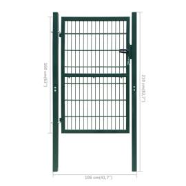Poartă pentru gard 2d (simplă), verde, 106x210 cm, 7 image