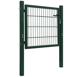 Poartă de gard, verde, 105x150 cm, oțel, 2 image