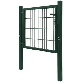 Poartă de gard, verde, 105x150 cm, oțel, 3 image