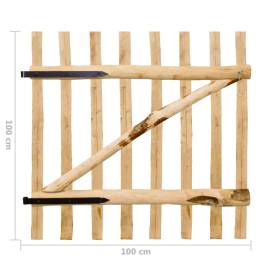 Poartă de gard din lemn de alun 100 x 100 cm, 6 image