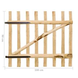 Poartă simplă de gard, lemn de alun 100x90 cm, 6 image