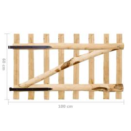 Poartă simplă pentru gard, lemn de alun, 100 x 60 cm, 6 image