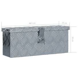 Cutie din aluminiu, 48,5 x 14 x 20 cm, argintiu, 7 image