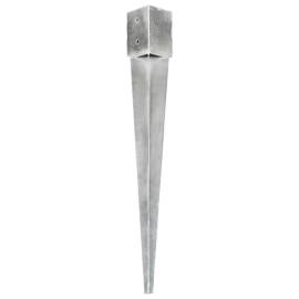 Țăruși de sol, 12 buc., argintiu, 10x10x91 cm, oțel galvanizat, 2 image