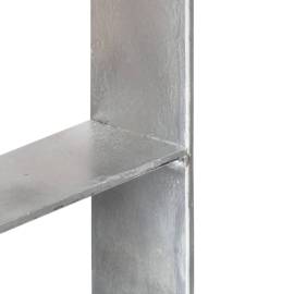 Ancore de gard, 2 buc., argintiu, 8x6x60 cm, oțel galvanizat, 6 image