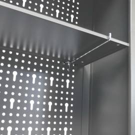 Dulap de perete pentru unelte gri & negru metal stil industrial, 7 image