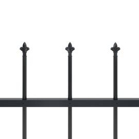 Gard de grădină cu vârf suliță, negru, 1,7 x 0,6 m, oțel, 4 image