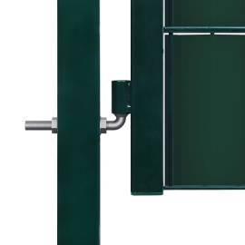 Poartă de gard, verde, 100x124 cm, pvc și oțel, 3 image