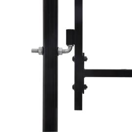 Poartă de gard cu o ușă, vârf arcuit, negru, 1 x 1,2 m, oțel, 3 image