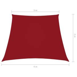 Parasolar, roșu, 3/4x2 m, țesătură oxford, trapez, 6 image