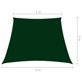 Parasolar, verde închis, 3/4x2 m, țesătură oxford, trapez, 6 image