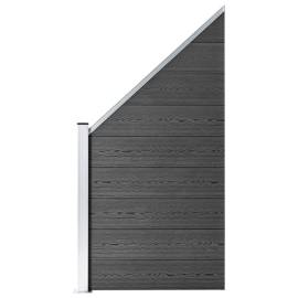 Panou de gard, negru, 95 x (105-180) cm, wpc