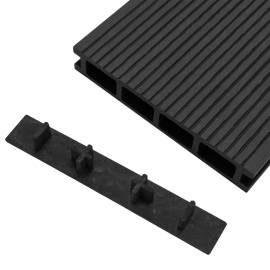 Capace de capăt pardoseală terasă, 10 buc., negru, plastic, 2 image