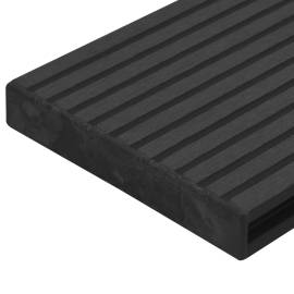 Capace de capăt pardoseală terasă, 10 buc., negru, plastic, 3 image