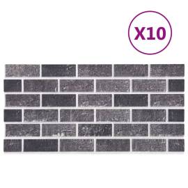 Panouri de perete 3d, model cărămidă, negru & gri, 10 buc., eps, 2 image