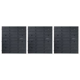 Set cutii depozitare, 48 piese, panouri perete, albastru&negru, 3 image