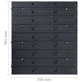 Set cutii depozitare, 48 piese, panouri perete, albastru&negru, 6 image