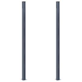 Stâlpi de gard, 2 buc., gri închis, 185 cm, aluminiu, 3 image