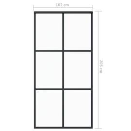 Ușă glisantă, negru, 102x205 cm, sticlă esg și aluminiu, 5 image
