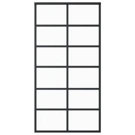 Ușă glisantă, negru, 102x205 cm, sticlă esg și aluminiu, 2 image