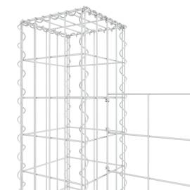 Coș de gabion în formă de u cu 7 stâlpi, 740x20x150 cm, fier, 5 image