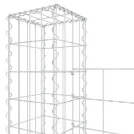 Coș de gabion în formă de u cu 7 stâlpi, 740x20x200 cm, fier, 5 image
