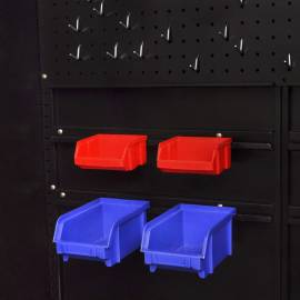 Dulap scule cu 2 uși, oțel, 90 x 40 x 180 cm, negru și roșu, 5 image