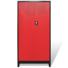 Dulap scule cu 2 uși, oțel, 90 x 40 x 180 cm, negru și roșu, 10 image