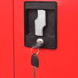 Dulap scule cu 2 uși, oțel, 90 x 40 x 180 cm, negru și roșu, 8 image