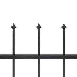 Gard de grădină cu vârf suliță, negru, 3,4 x 0,6 m, oțel, 4 image