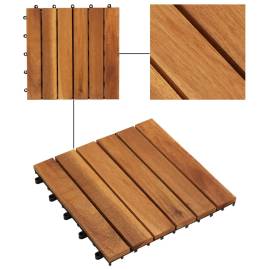 Set dale din lemn de salcâm cu model vertical 30 x 30 cm, 30 buc., 4 image