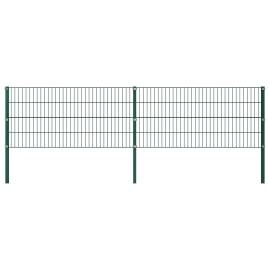 Panou de gard cu stâlpi, verde, 3,4 x 0,8 m, fier
