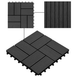 Plăci de pardoseală, 22 buc., negru, 30 x 30 cm, wpc, 2 mp, 4 image