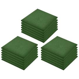 Plăci de protecție la cădere 18 buc, verde, 50x50x3 cm, cauciuc, 2 image
