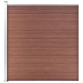 Set panouri gard, 2 pătrate + 1 oblic, maro, 446x186 cm, wpc, 5 image