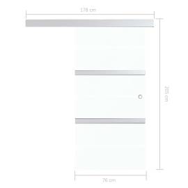Ușă glisantă, argintiu, 76 x 205 cm, sticlă esg și aluminiu, 7 image