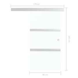 Ușă glisantă, argintiu, 90 x 205 cm, sticlă esg și aluminiu, 7 image