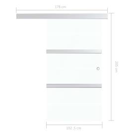 Ușă glisantă, argintiu,102,5 x 205 cm, sticlă esg și aluminiu, 7 image