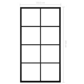 Ușă glisantă, negru, 102,5x205 cm, aluminiu și sticlă esg, 8 image
