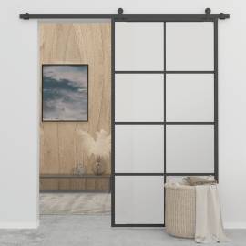 Ușă glisantă, negru, 102,5x205 cm, aluminiu și sticlă esg, 3 image
