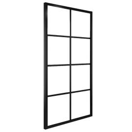 Ușă glisantă, negru, 102,5x205 cm, aluminiu și sticlă esg, 2 image