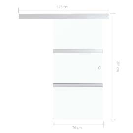 Ușă glisantă cu opritor silențios 76x205 cm sticlă esg/aluminiu, 8 image