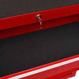 Cărucior de scule cu 10 sertare, roșu, oțel, 7 image