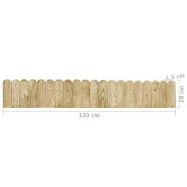 Role de bordură, 2 buc., 120 cm, lemn de pin tratat, 6 image