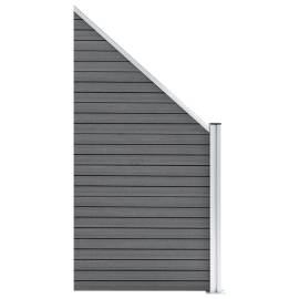 Set panouri gard, 5 pătrate + 1 oblic, gri, 965 x 186 cm, wpc, 8 image
