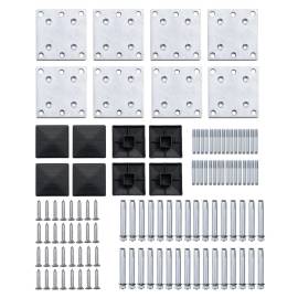 Set de panouri de gard, 1138x(105-186) cm, negru, wpc, 10 image